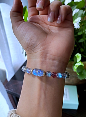 原创设计月光石招财手链女