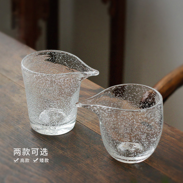 汇茶耐热玻璃加厚水晶泡泡公道杯锤纹分茶器匀杯茶海公道杯-图0