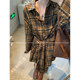GV Dabai Ge 25SS private server design loose casual style dress lace waist striped shirt skirt women