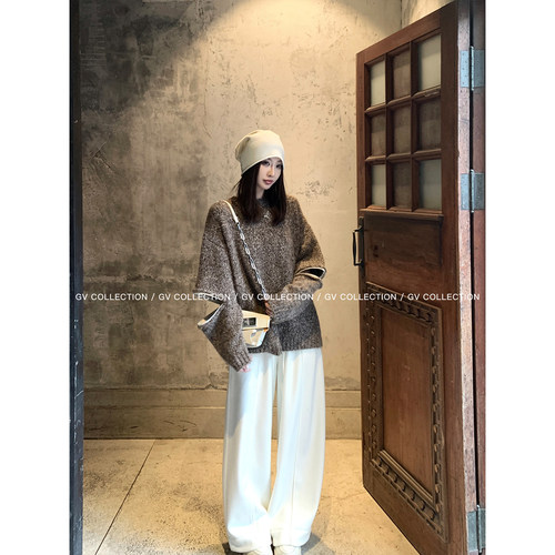 GV大白哥  买手日常 圆领羊毛袖子拉链设计毛衣秋冬新款百搭 - 图2