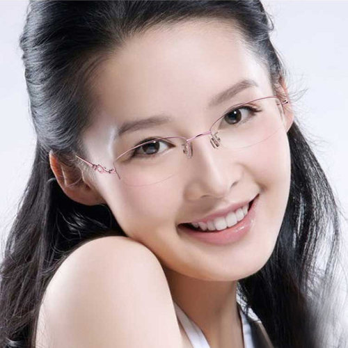 近视眼镜女 有度数半框眼镜架女近视镜纯钛眼镜框眼睛近视配眼镜 - 图0