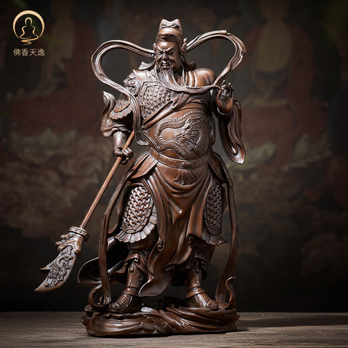 佛香天逸铜关公像关羽像关二爷家居摆件武财神伽蓝韦陀菩萨佛像 - 图1