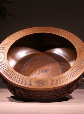 佛香天逸紫铜聚宝盆摆件中式客厅