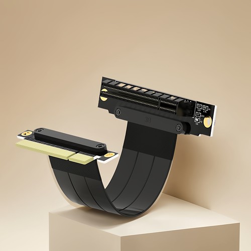 PCI-E 台式机8X延长线支持网卡阵列卡pcie3.0 8X转接线98PIN 90度 - 图1