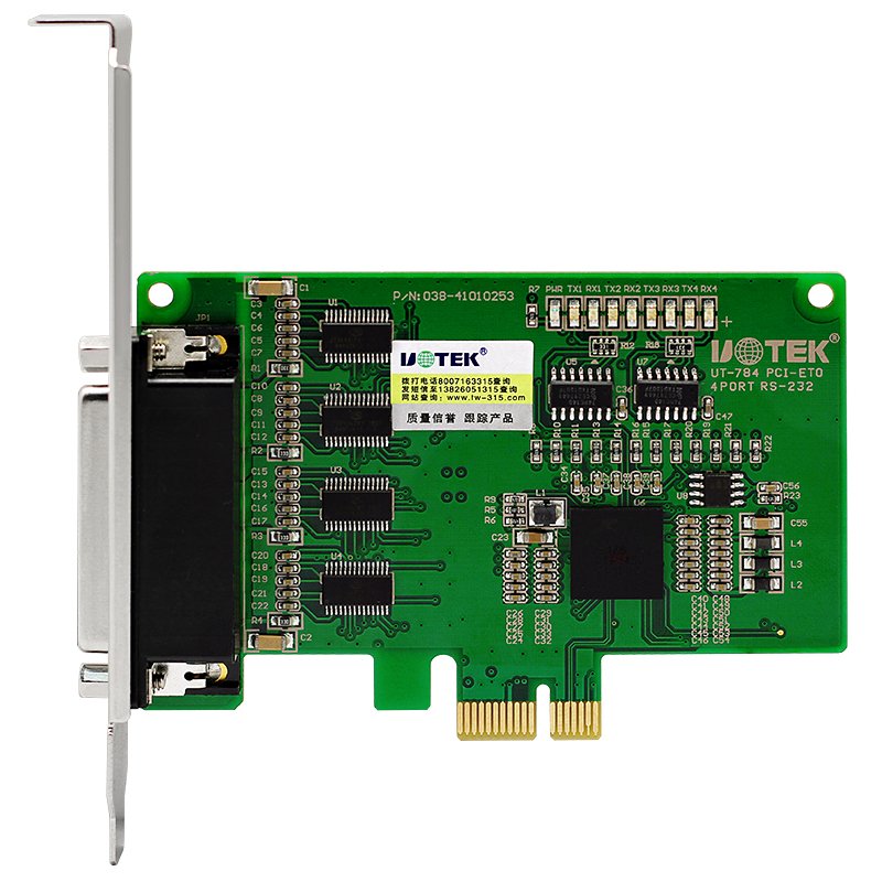 宇泰UTEK UT-784 RS232 PCI-E1X高速多串口卡 4口RS232串口扩展卡-图2