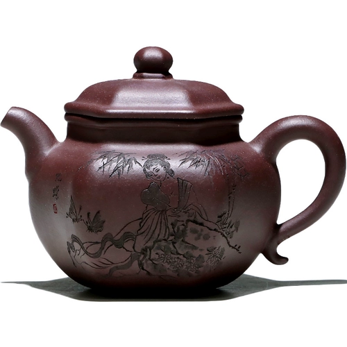 [Чанг Тао] Изорийский оригинальный рудный фиолетовый песчаный горшок с грубым песчаным пурпурным грязью Ван Цзянь шесть квадратных 掇 Соблюдайте только диск 280 куб.