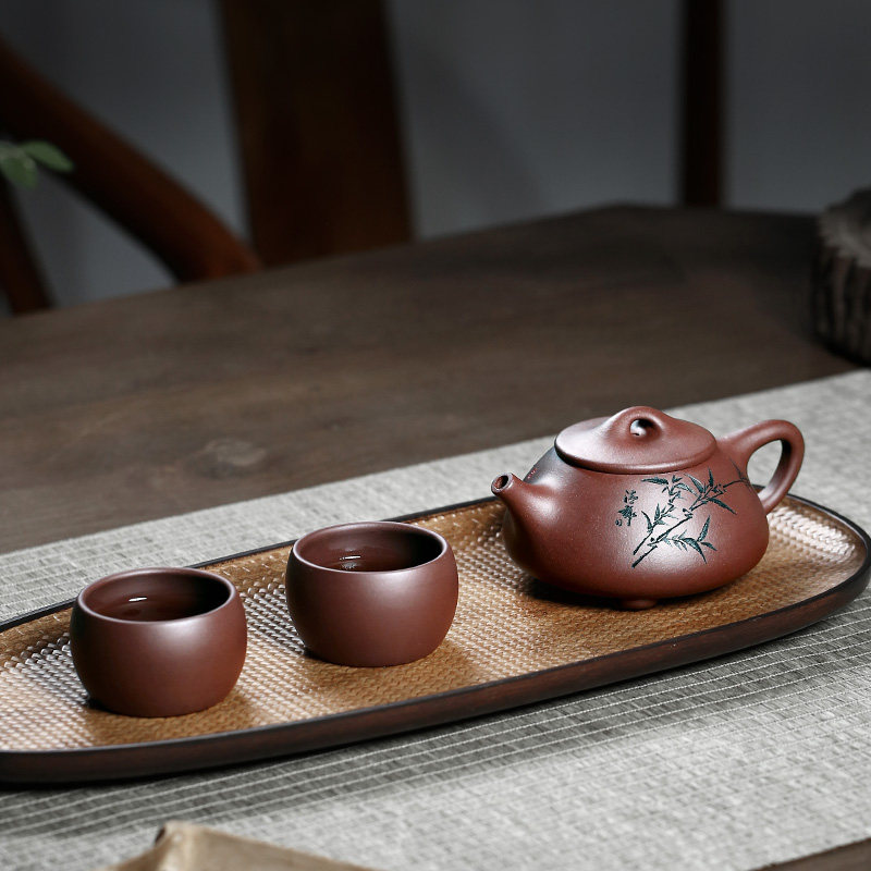 【畅陶】纯手工家用李晓璐竹叶茶壶 畅陶茶壶