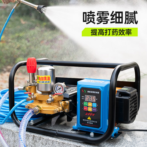 变频遥控电动车高压三缸柱塞泵打药机农用果树48V60V72V220喷雾器 - 图0
