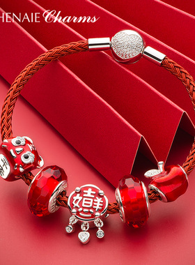 国潮925银吉祥如意diy串饰转运珠