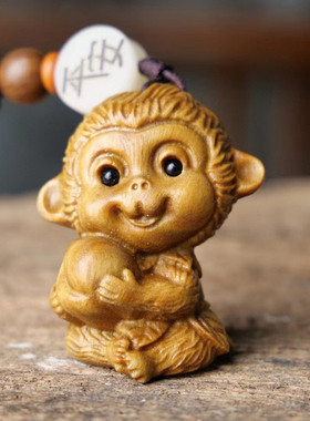 寸木寸金男女款绿檀木钥匙扣