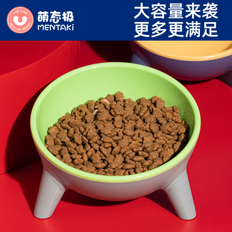 猫碗陶瓷猫食盆斜口狗碗防打翻猫粮食盆保护颈椎泰迪狗盆自动宠物 - 图1