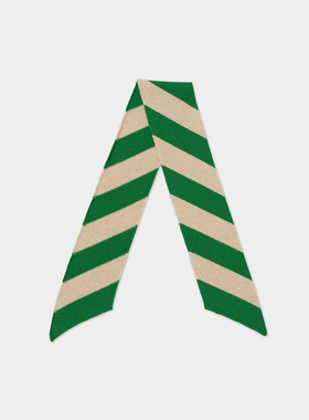 JO GORDON Small Diagonal Stripe Scarf 羊羔毛对角线条纹围巾