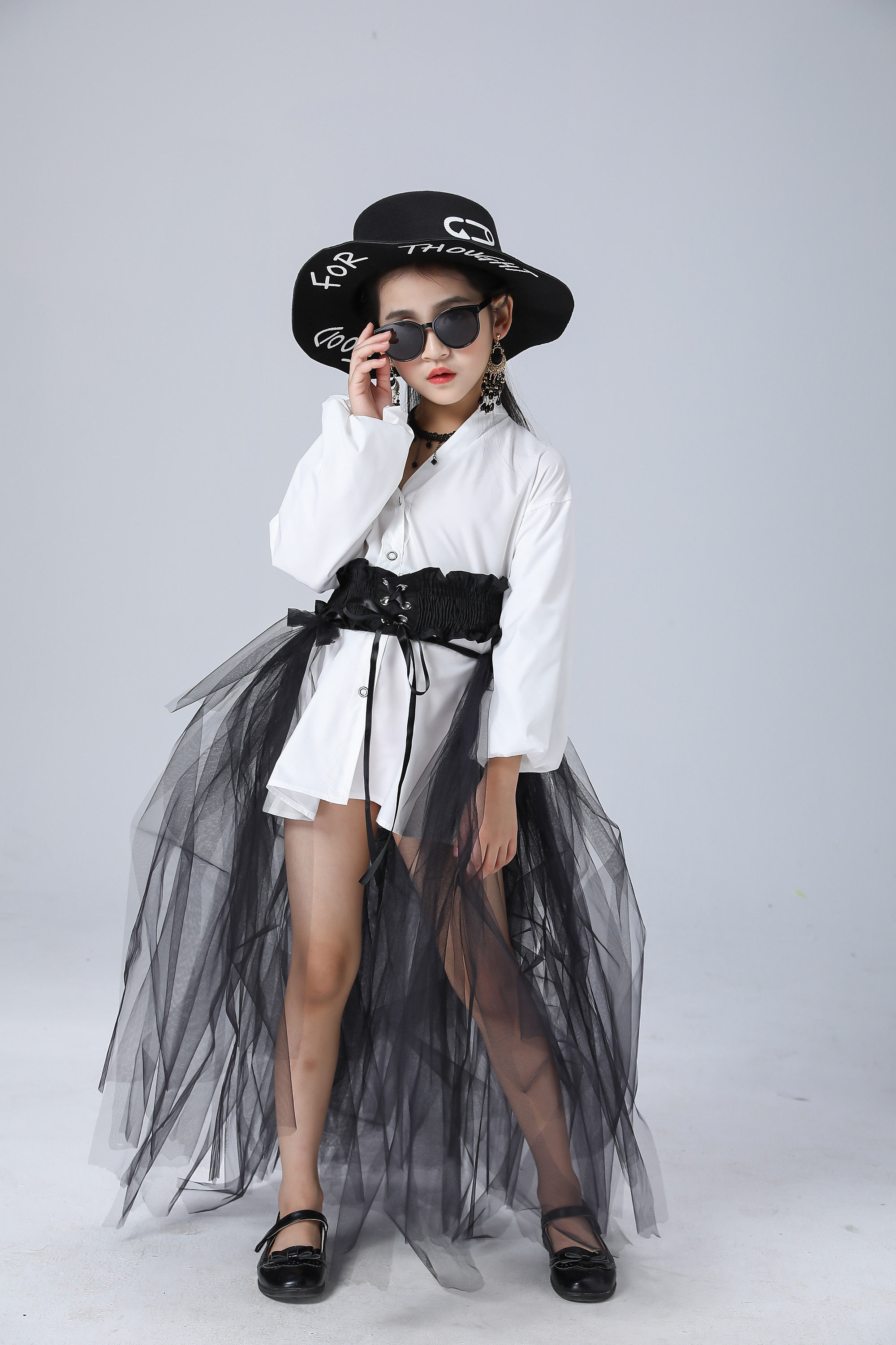 女童潮服走秀套装2020夏季新款时尚个性模特t台走秀时装西装车模