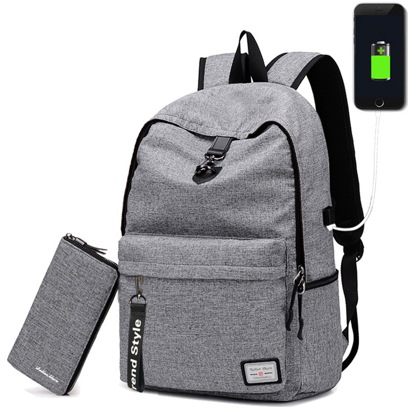 男潮流韩版旅行校园帆布初中双肩包 百灵埃亨双肩背包