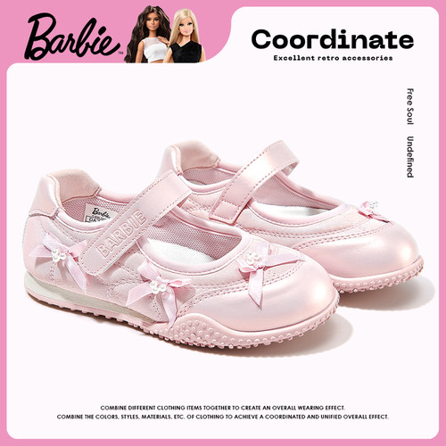 芭比童鞋女童运动鞋2026新款春季软底防滑小公主鞋儿童玛丽珍鞋子 - 图1