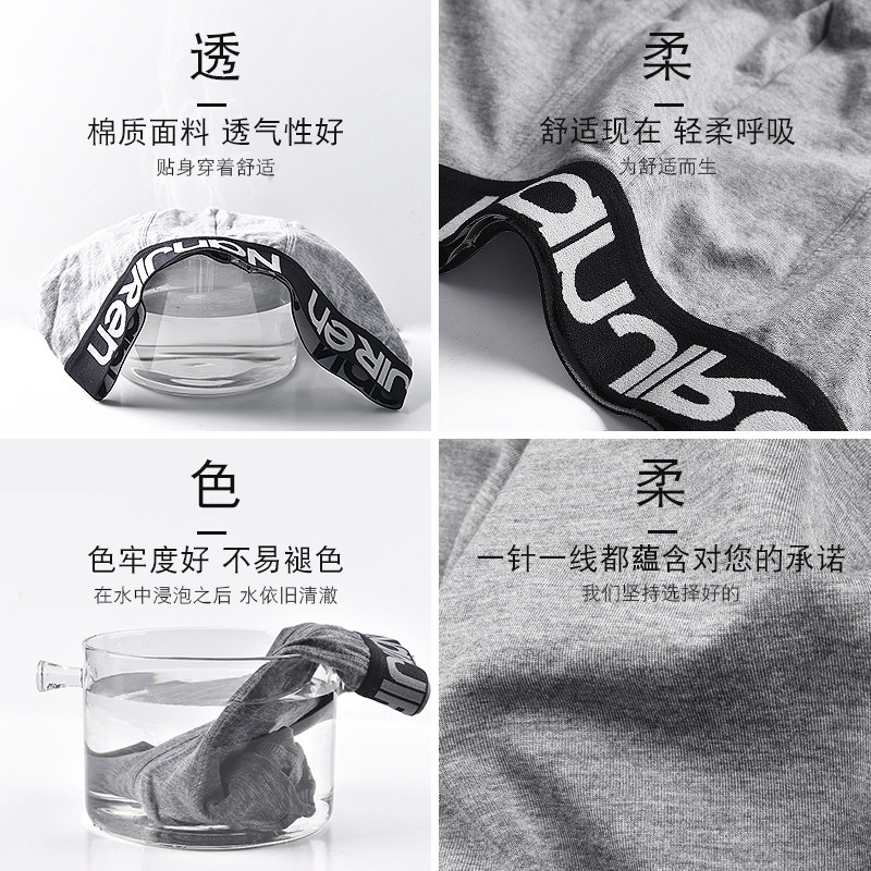 南极人男士平角裤夏季纯棉青年短裤 南极人梓鹏内裤