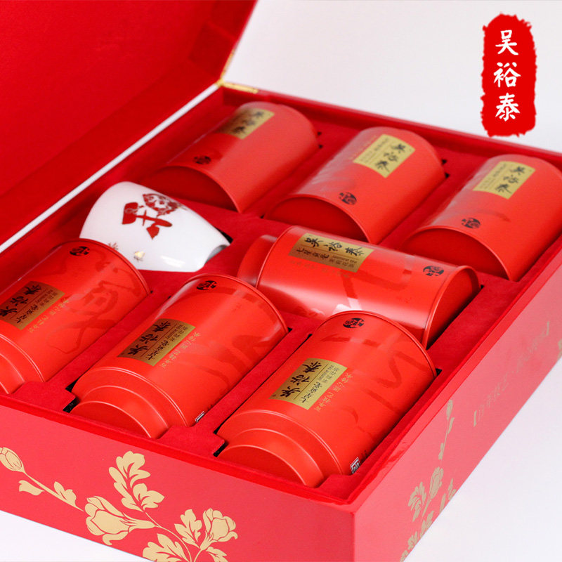 吴裕泰贡毫茉莉花茶礼品盒350克7罐 全芽九窨明前茶叶 实体店发货