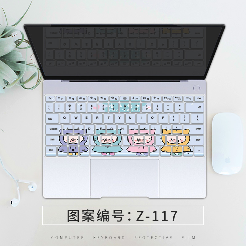 彩印笔记本键盘膜适用于苹果macbookair华为matebook14联想小新pro16华硕15无畏戴尔G3惠普星14pro电脑保护膜-图1