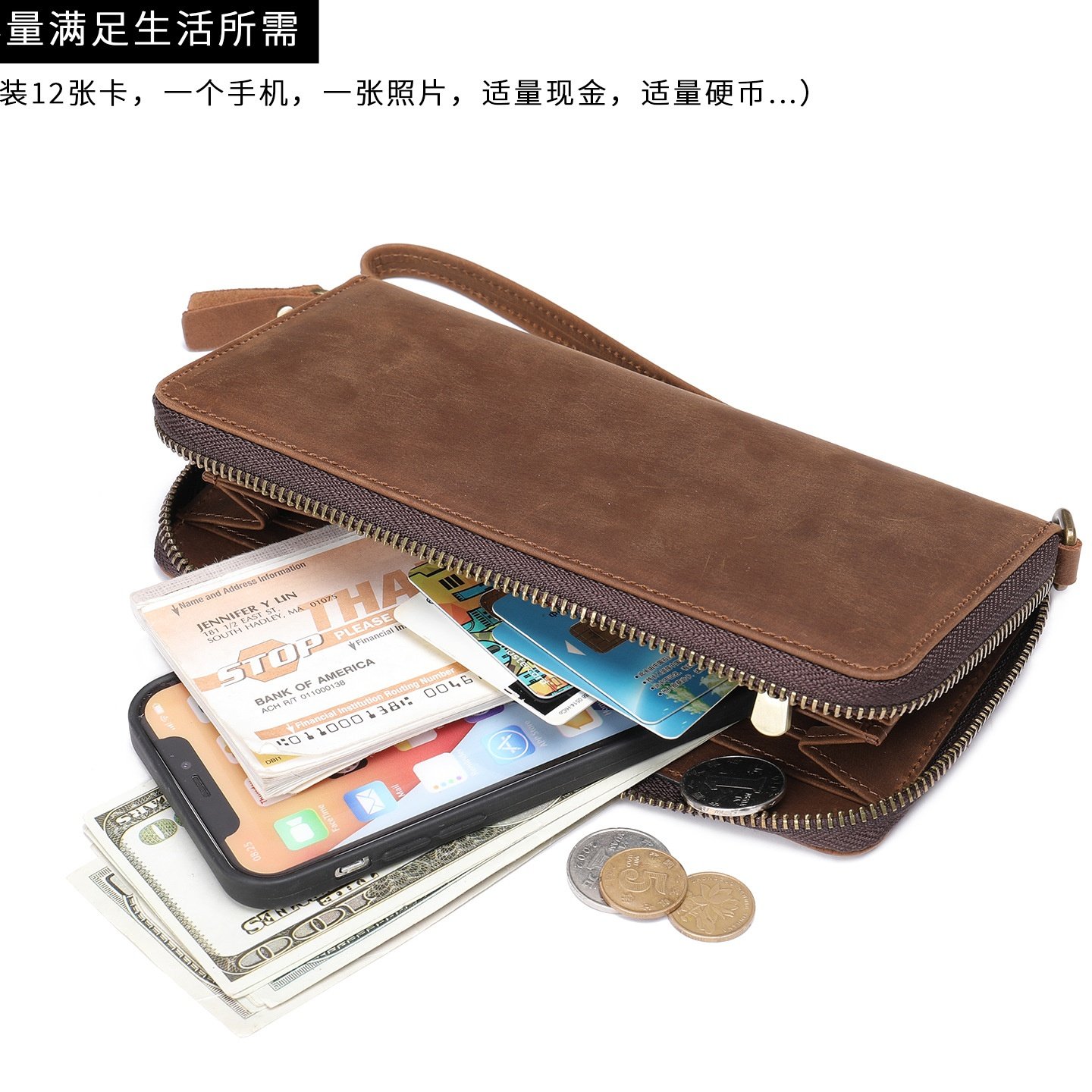 秋冬手抓包男款腋下包头层牛皮钱包真皮男士手拿包复古手包休闲,淘宝优惠券,粉丝福利购,淘宝优惠卷