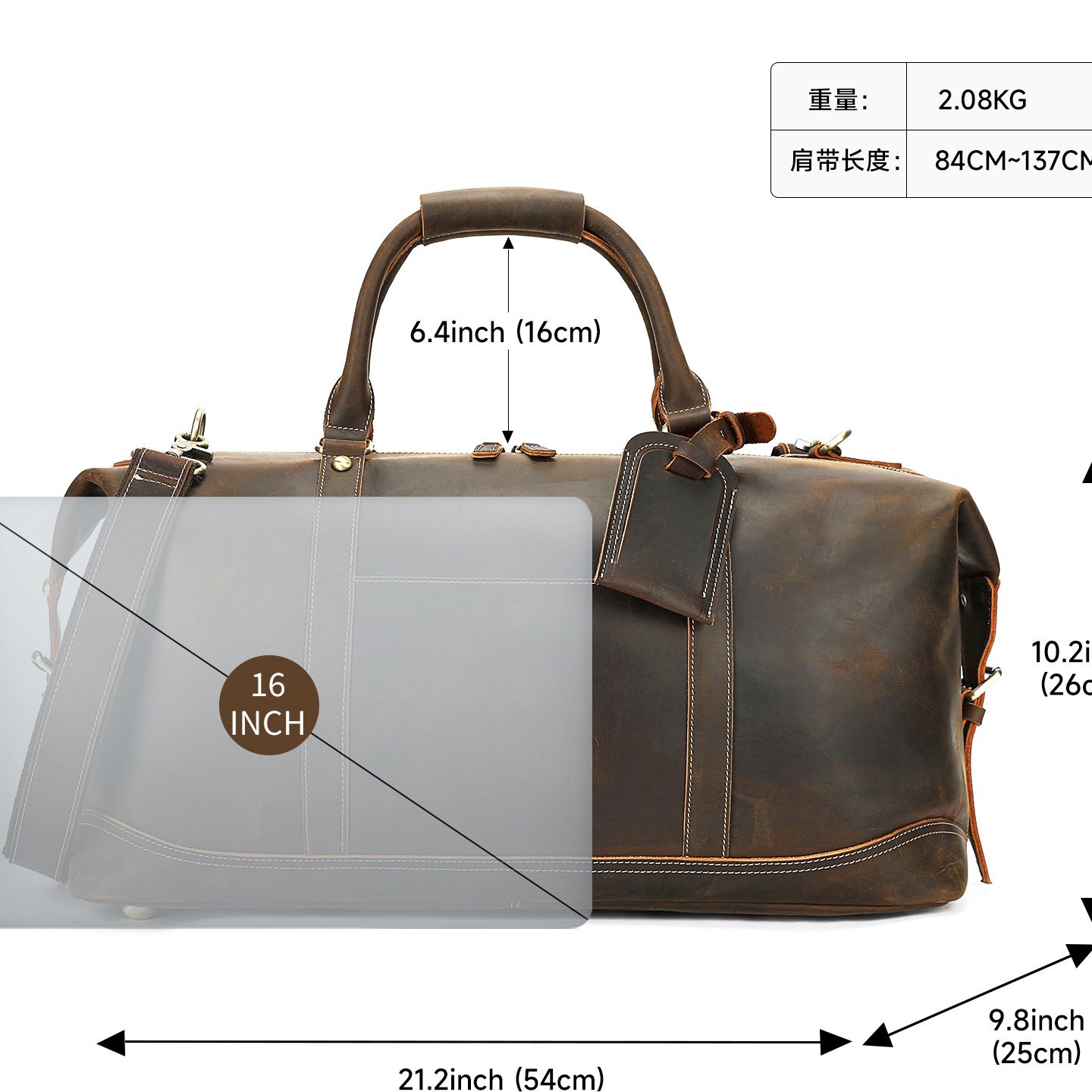 秋冬疯马皮男式手提旅行包真皮大容量牛皮健身包男高档短途差旅,淘宝优惠券,粉丝福利购,淘宝优惠卷