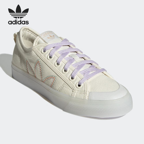 Adidas/阿迪达斯正品三叶草NIZZA 男女低帮帆布鞋板鞋 GX2731 - 图1
