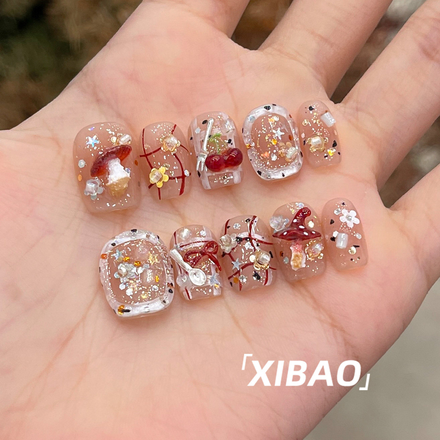 短款穿戴甲2025新款高级感精致重工穿戴美甲手工显白绝美指甲贴片,淘宝优惠券,粉丝福利购,淘宝优惠卷