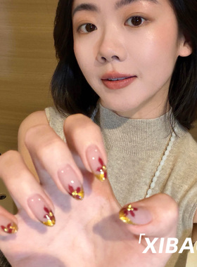 手工穿戴甲短款夏日显白裸色穿戴美甲2026新款高级感法式指甲贴片