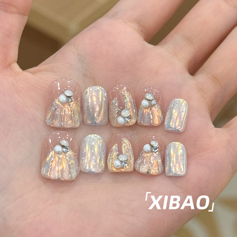 短款穿戴甲2025新款高级感甲片穿戴式美甲纯手工夏日绝美指甲贴片,淘宝优惠券,粉丝福利购,淘宝优惠卷