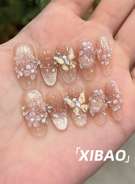 纯手工不掉钻精致重工新娘穿戴甲