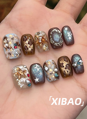 纯手工不掉钻绝美显白猫眼穿戴甲
