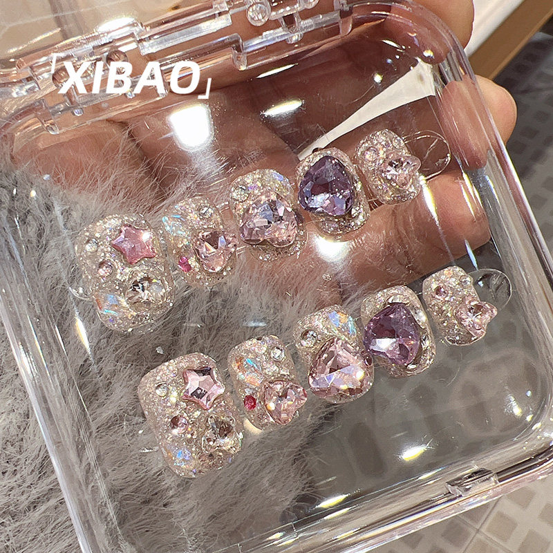 穿戴甲短款高级感小众显白成品美甲网红爆款2025手工定制指甲贴片,淘宝优惠券,粉丝福利购,淘宝优惠卷