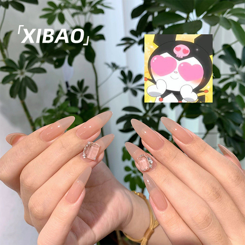 裸色穿戴甲长款高级感网红成品美甲片贴片2025新款手工新娘指甲贴,淘宝优惠券,粉丝福利购,淘宝优惠卷