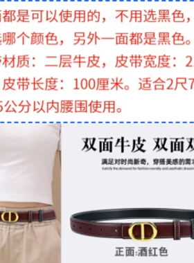 双面可用真皮腰带女新款百搭装饰皮带ins风时尚高级感牛仔裤带