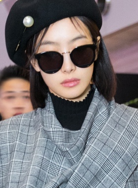 网红大圆脸眼镜显瘦ins