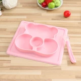 Мультяшная силиконовая обеденная тарелка для младенца для прикорма, нескользящая ложка, с медвежатами, защита при падении