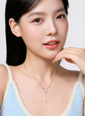 卡蒂罗星光雪花流苏项链女新款高级感轻奢小众纯银锁骨链送女友