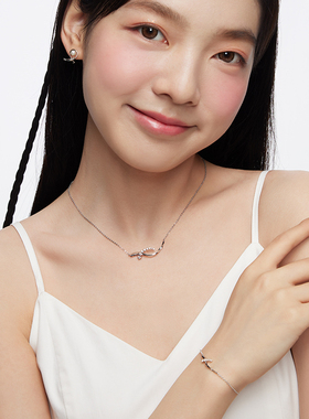 卡蒂罗闪光折纸项链女生轻奢小众设计感高级时尚锁骨链礼物送闺蜜