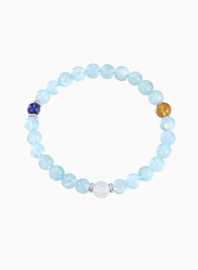 卡蒂罗海盐冰糖手串海蓝宝小众能量生日礼物项链2025新款爆款