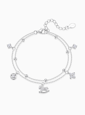 卡蒂罗马上好运双链足银新中式生肖本命年平安2026新年礼物送女友