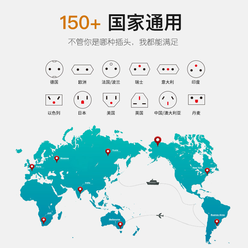 全球通用旅行充电多功能电源转换插头插座欧标英式港版转接器多孔 - 图2