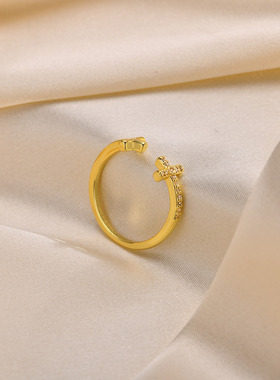 泰爱你时尚简约十字架戒指