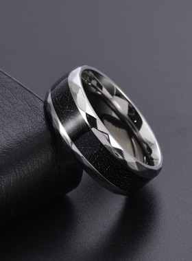 泰爱你时尚简约欧美黑色戒指