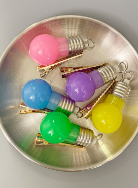 侧边夹搞怪趣味糖果色仿真灯泡