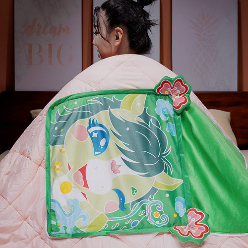 马年吉祥物抱枕被子两用靠枕办公室午睡枕头被毯子二合一沙发客厅 - 图3