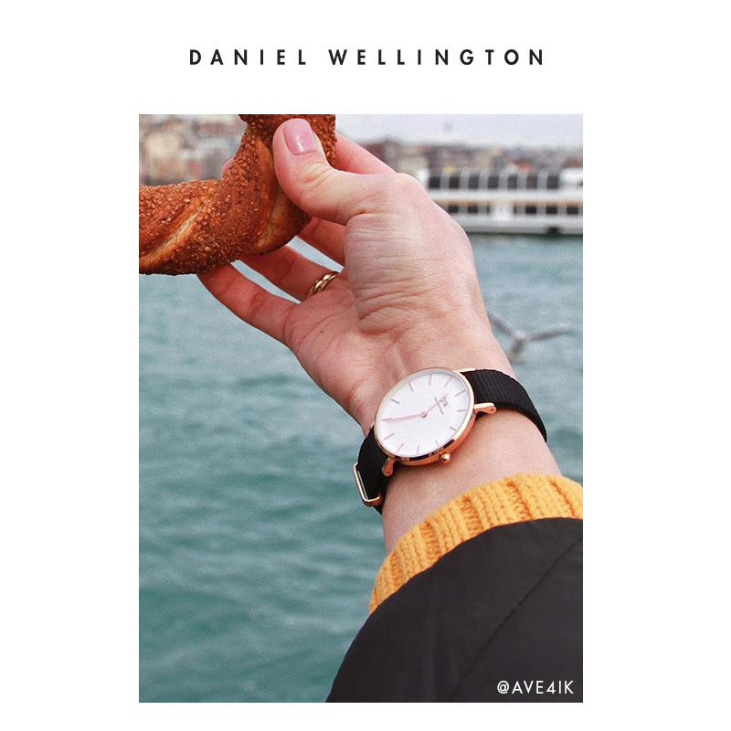 Danielwellington 丹尼尔惠灵顿dw手表32mm黑色织纹女表