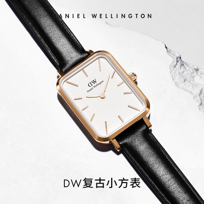 dw手表女款小众女士石英皮质腕表