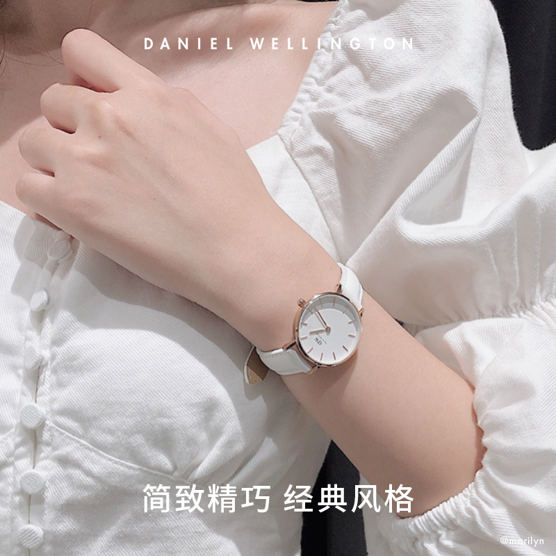 DW手表女 PETITE系列优雅皮质圆表小众石英表送女友生日礼物-图2