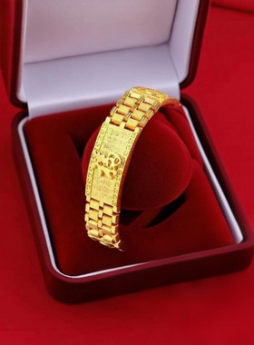 越南沙金手链男士坦克链镀黄色饰