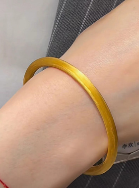 金店同款丝绸拉丝素圈手镯新款传