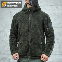 Section 7 Area 22 Tactical large bear jacket Long plush sweatshirt with cap outdoor plus velvet thickened warm autumn and winter
